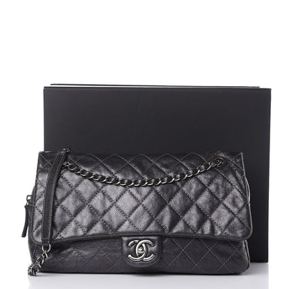 Chanel Iridescent Caviar Quilted Large Chic Flap Dark Grey 19 of 19
