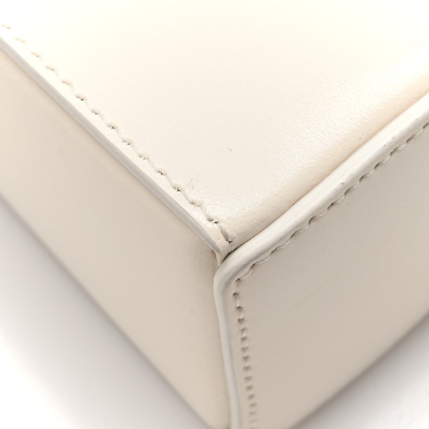 Box Calfskin Mini Cut Out Shoulder Bag Ivory