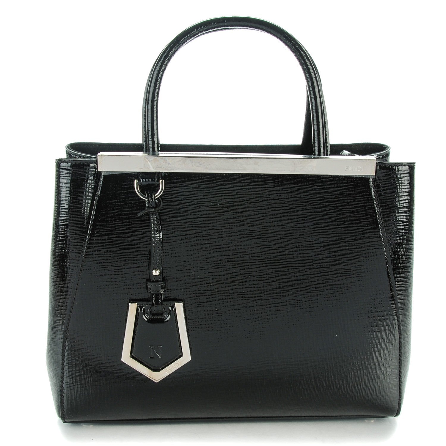 Fendi Patent Vitello Elite Petite 2Jours Tote Black 1 of 9