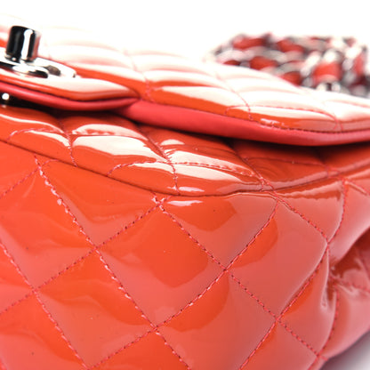 Chanel Patent Quilted Mini Square Flap Orange 10 of 13