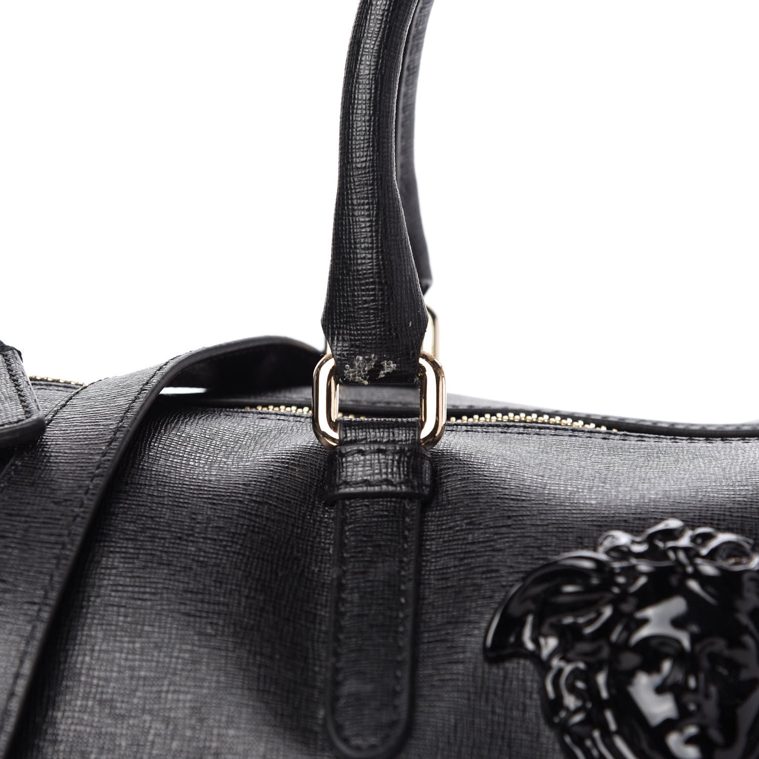 Versace Saffiano Calfskin Palazzo Duffle Bag Black 10 of 10