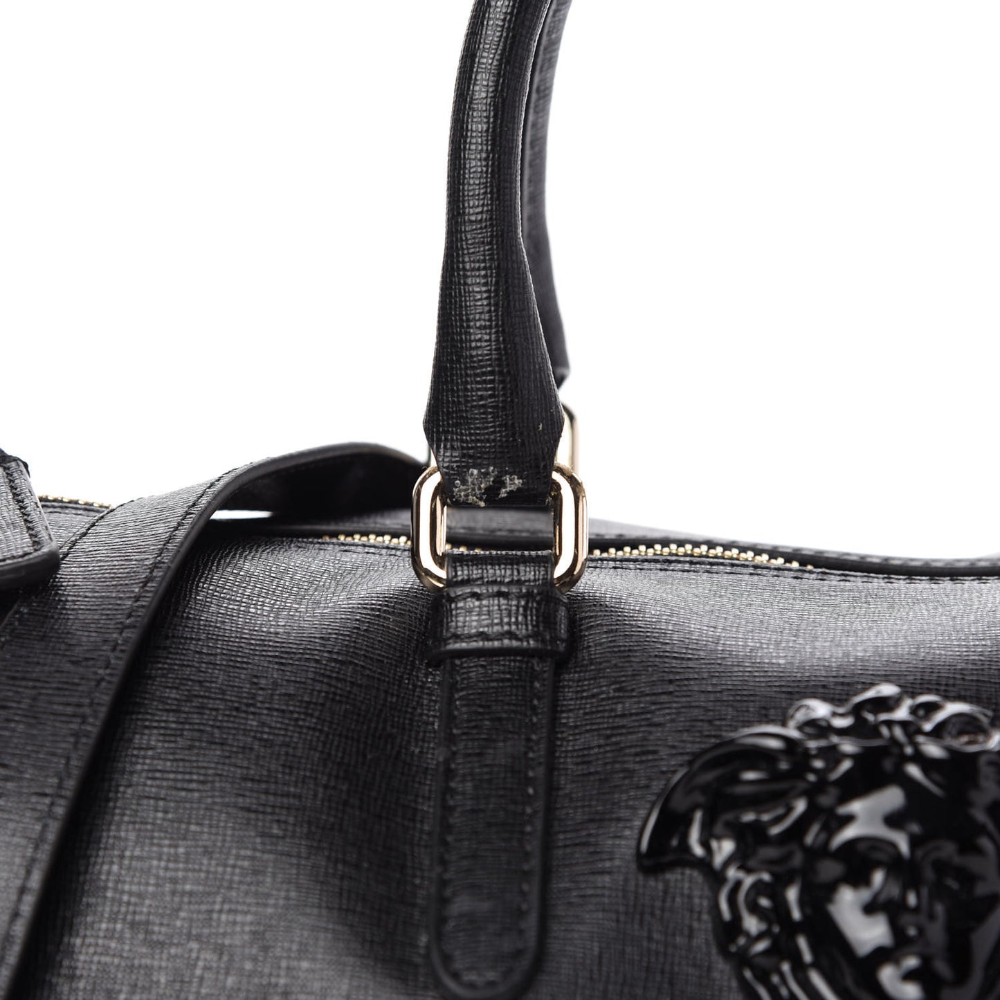 Saffiano Calfskin Palazzo Duffle Bag Black