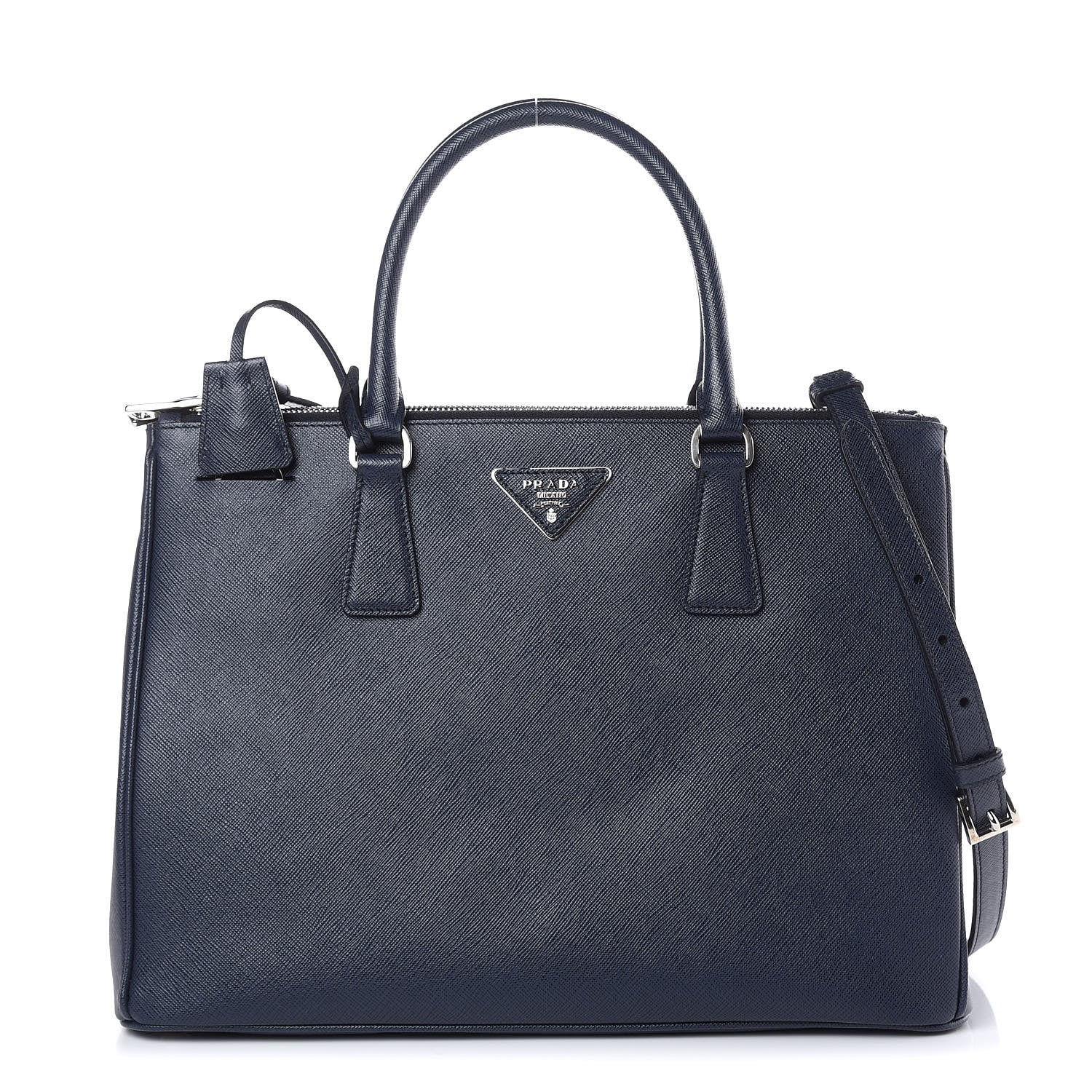 Prada Saffiano Medium Galleria Double Zip Tote Baltico 1 of 11