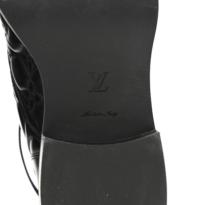 Louis Vuitton Calfskin Embossed Wonderland Ranger Boots 37 Black 6 of 9