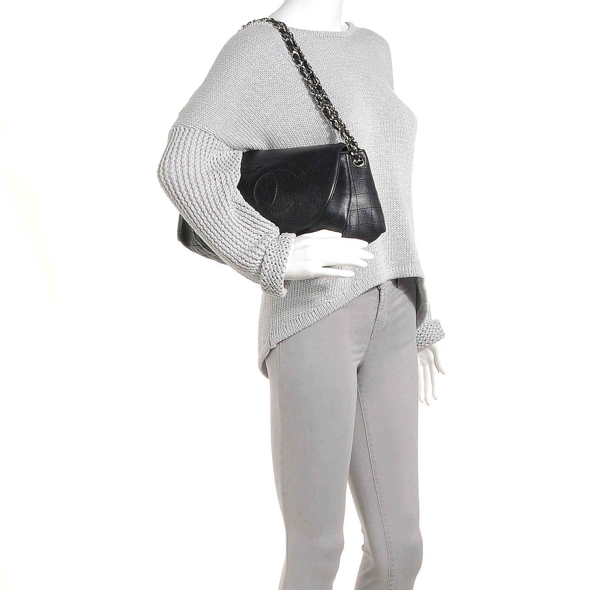 Chanel Caviar Half Moon Large Flap Black 2 of 7