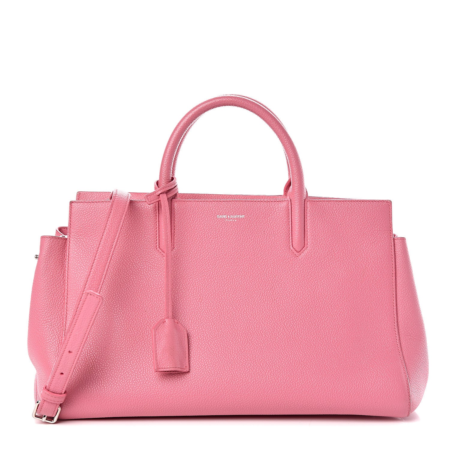 Saint Laurent Grained Calfskin Small Cabas Rive Gauche Rose Clair 1 of 11