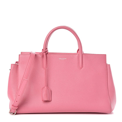 Saint Laurent Grained Calfskin Small Cabas Rive Gauche Rose Clair 1 of 11