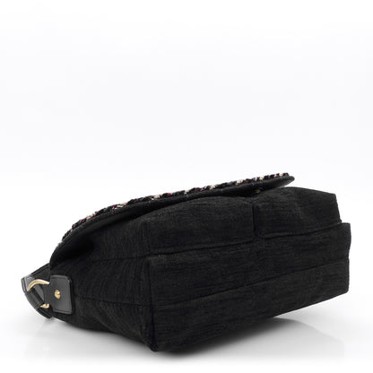 Chanel Wool Velvet Quilted Parisian Stroll Messenger Navy 4 of 10