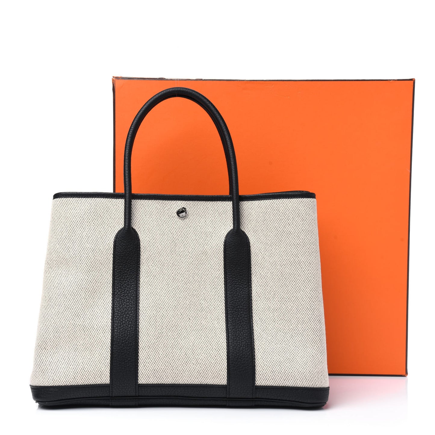 Twill H Negonda Garden Party 36 MM Tote Ecru Black