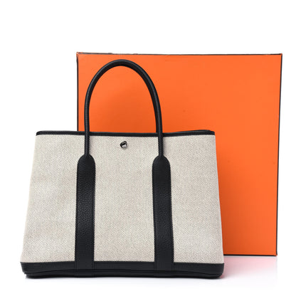 Hermes Twill H Negonda Garden Party 36 MM Tote Ecru Black 15 of 15