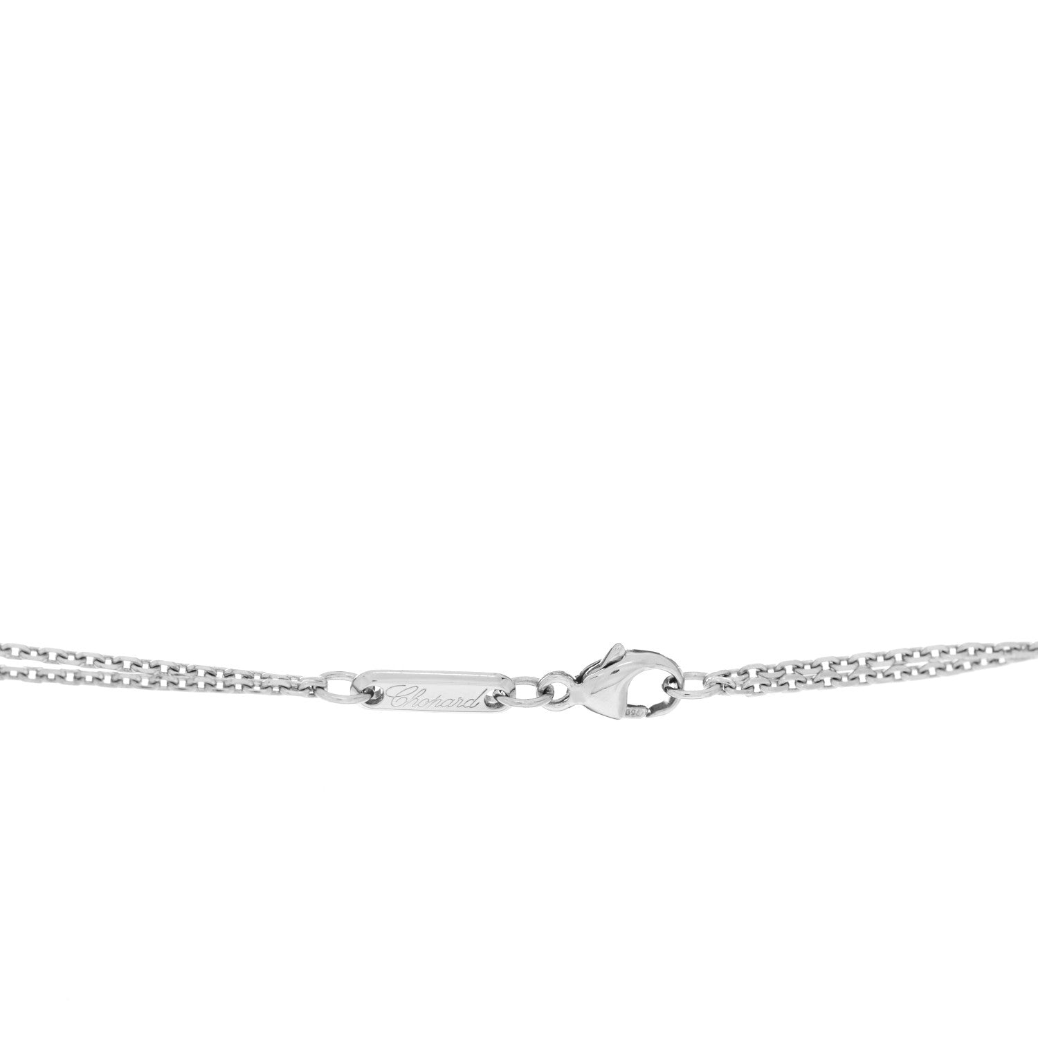Chopard 18K White Gold Diamond Happy Spirit Three-Ring Pendant Necklace 4 of 4