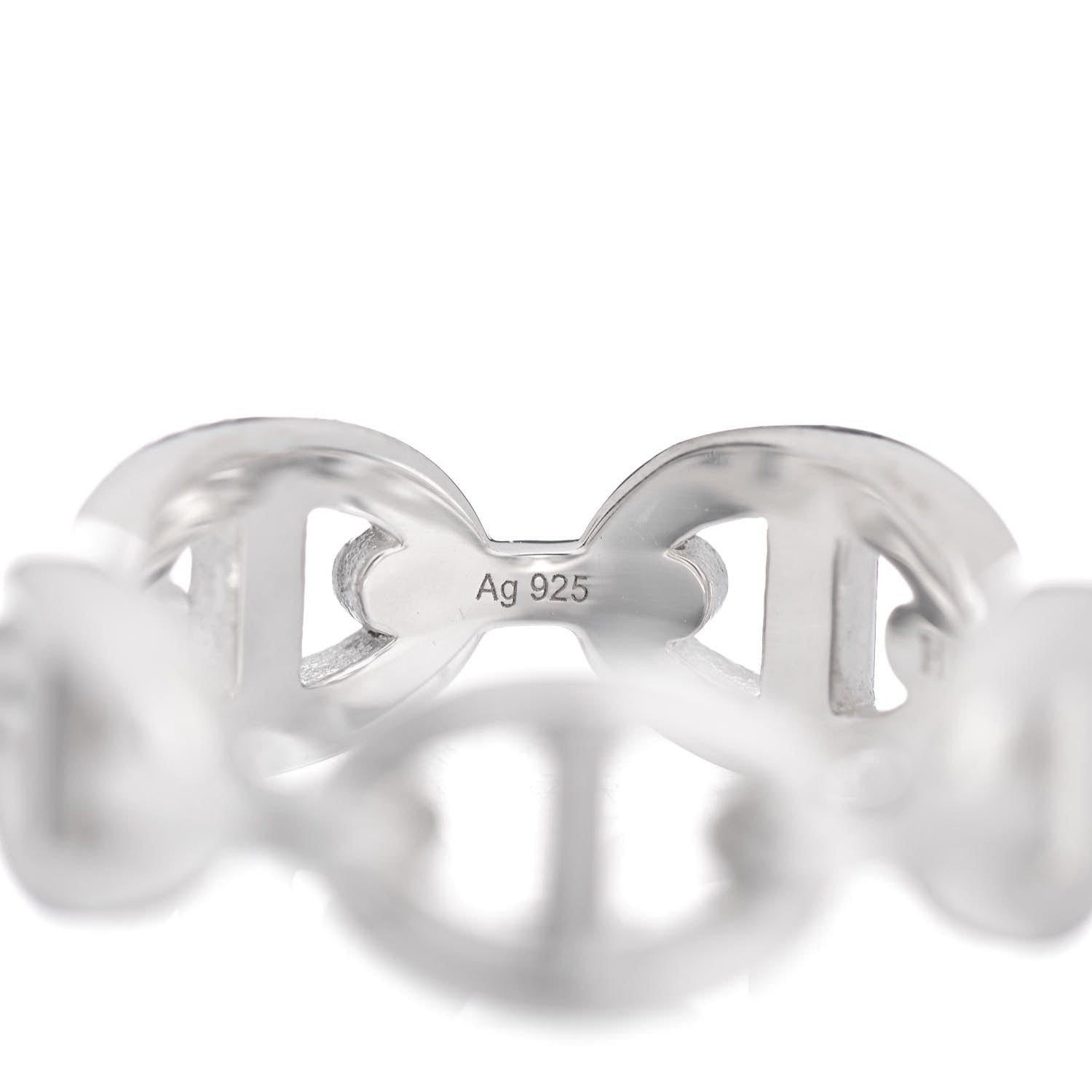 Hermes Sterling Silver PM Chaine d'Ancre Enchainee Band Ring 53 6.5 5 of 6