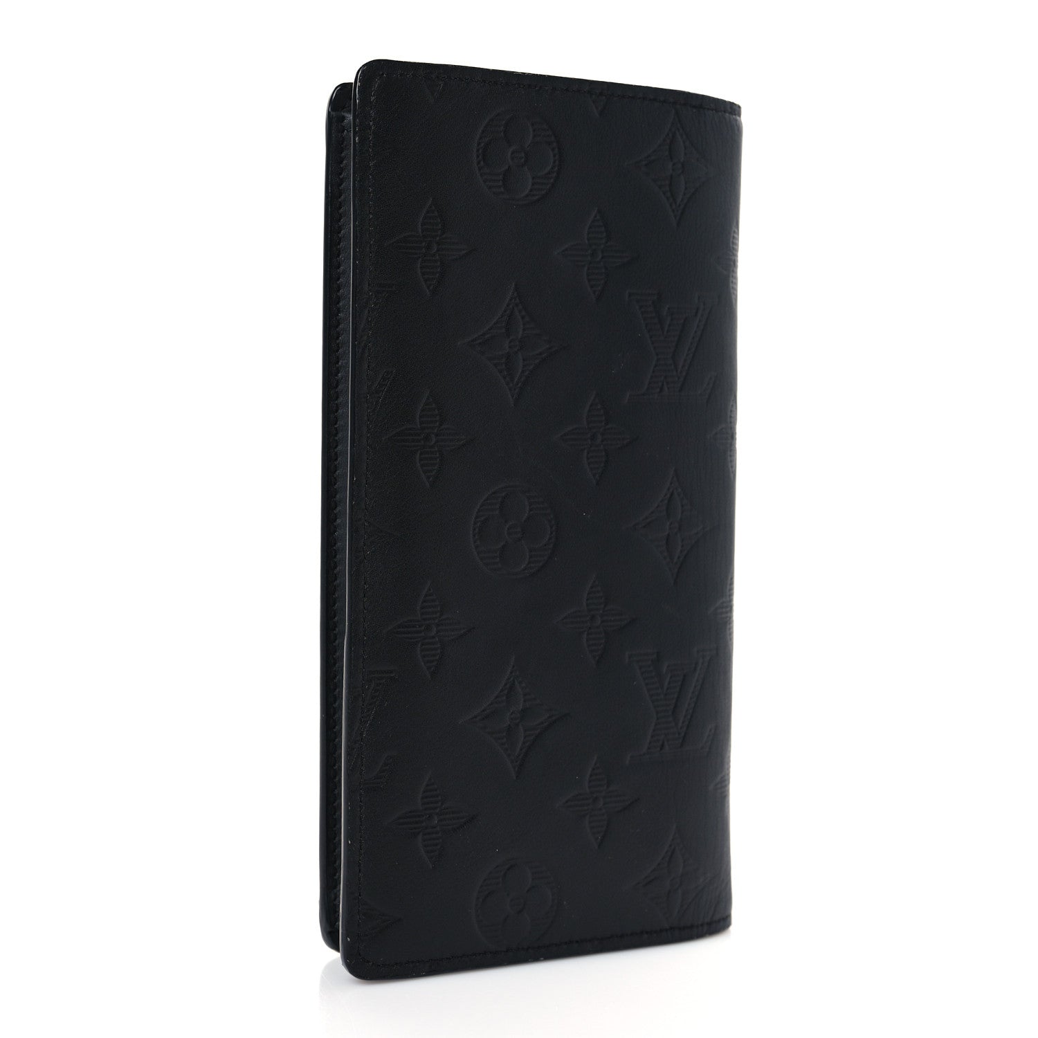 Louis Vuitton Calfskin Monogram Shadow Brazza Wallet Black 3 of 6