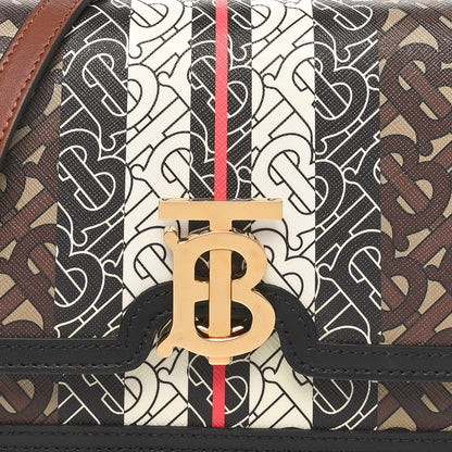 Burberry E-Canvas Monogram Stripe Small TB Bag Bridle Brown 7 of 9