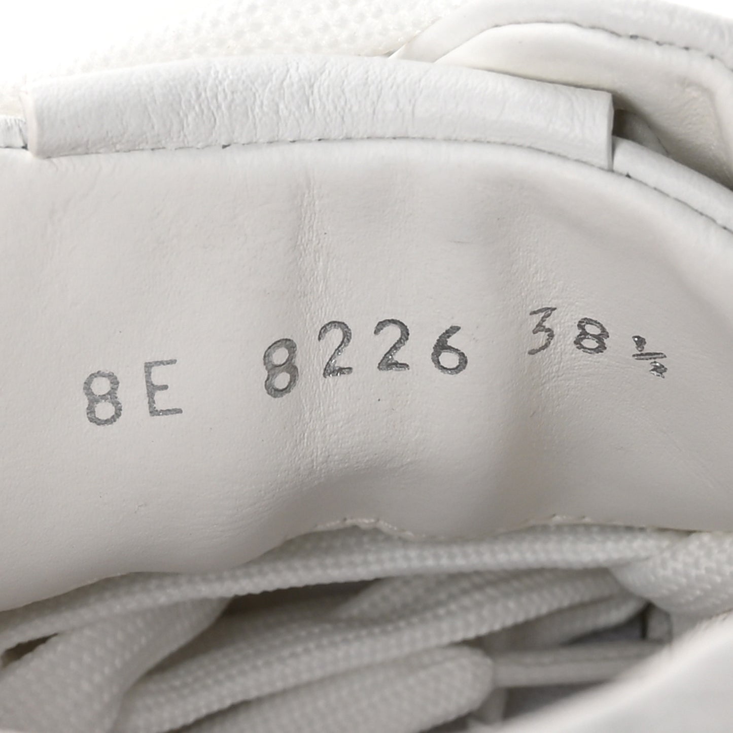 Vitello Karligraphy Embossed Low Top Sneakers 38.5 White