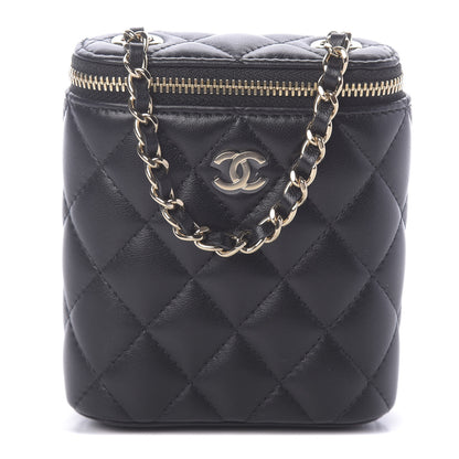Chanel Lambskin Quilted Small Vertical Coco Beauty Vanity Case With Chain Black 1 of 9