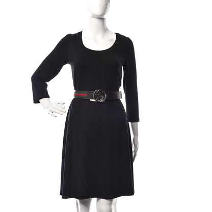 Gucci Calfskin Web Interlocking G Belt 120 48 Dark Brown 2 of 6