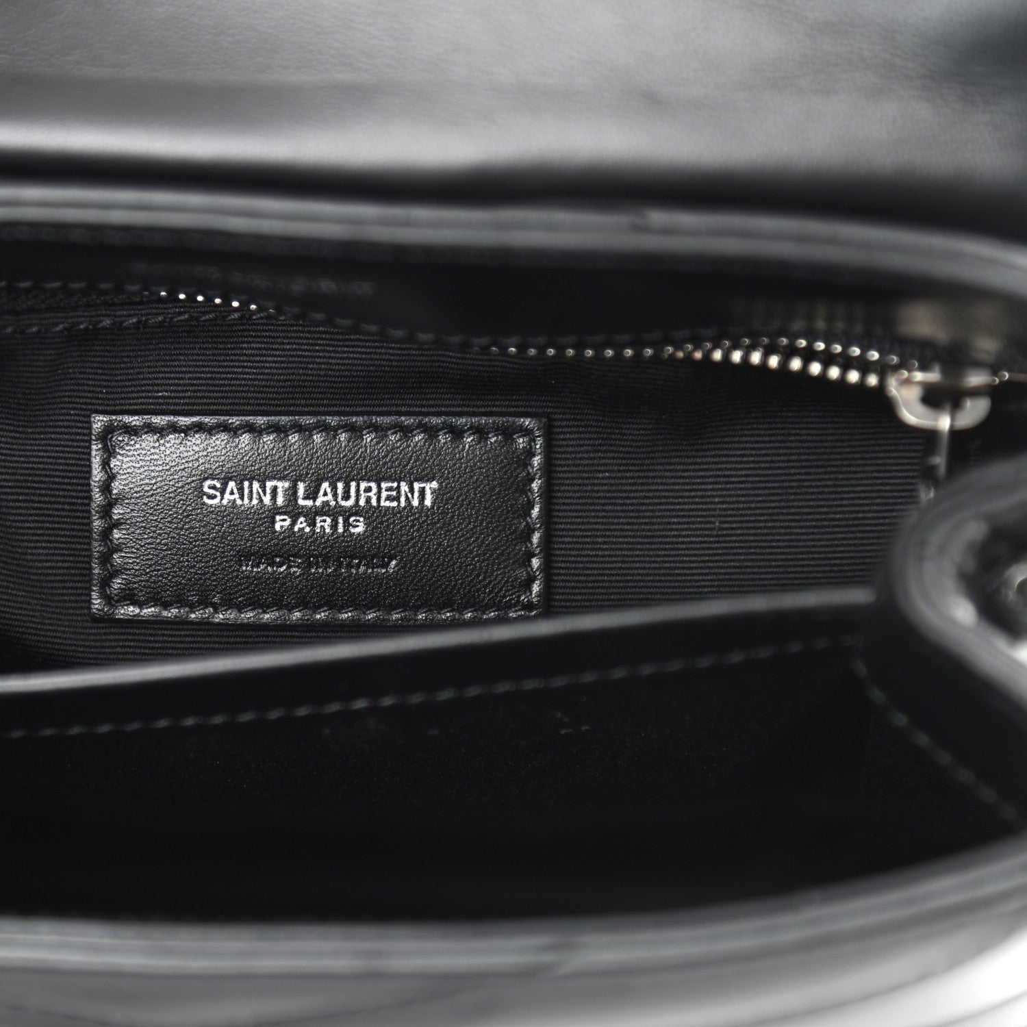Saint Laurent Calfskin Y Quilted Monogram Toy Loulou Crossbody Bag Black 6 of 11