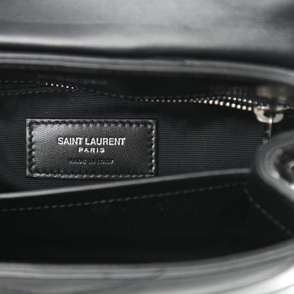 Saint Laurent Calfskin Y Quilted Monogram Toy Loulou Crossbody Bag Black 6 of 11