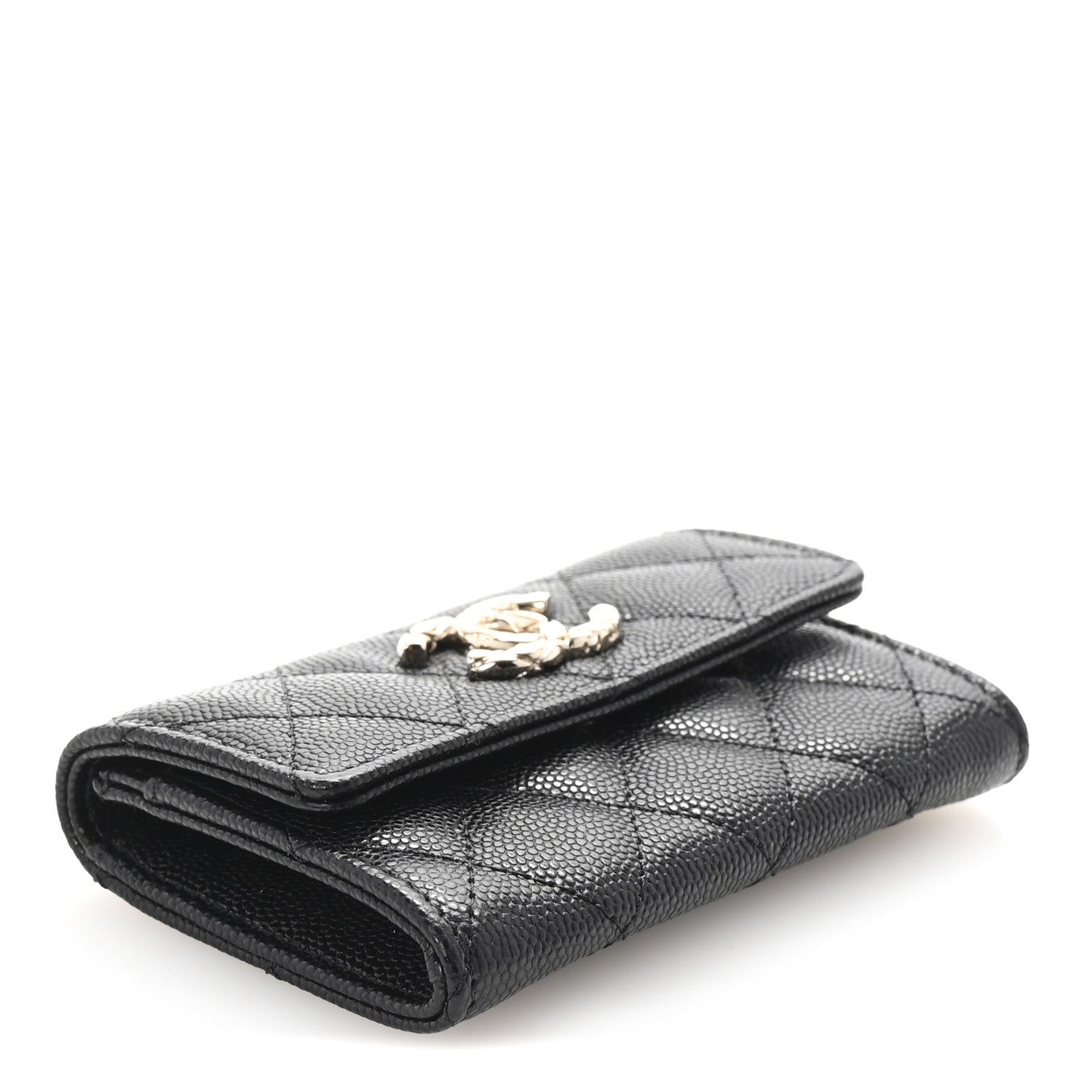 Chanel Caviar Quilted CC Flap Card Holder Black 4 of 9