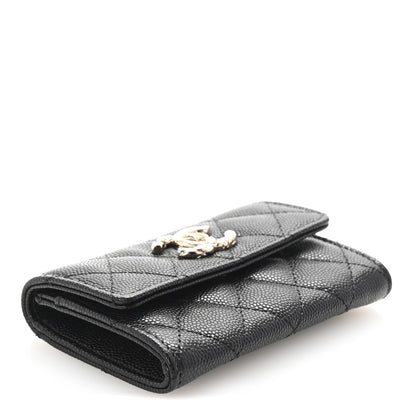 Chanel Caviar Quilted CC Flap Card Holder Black 4 of 9