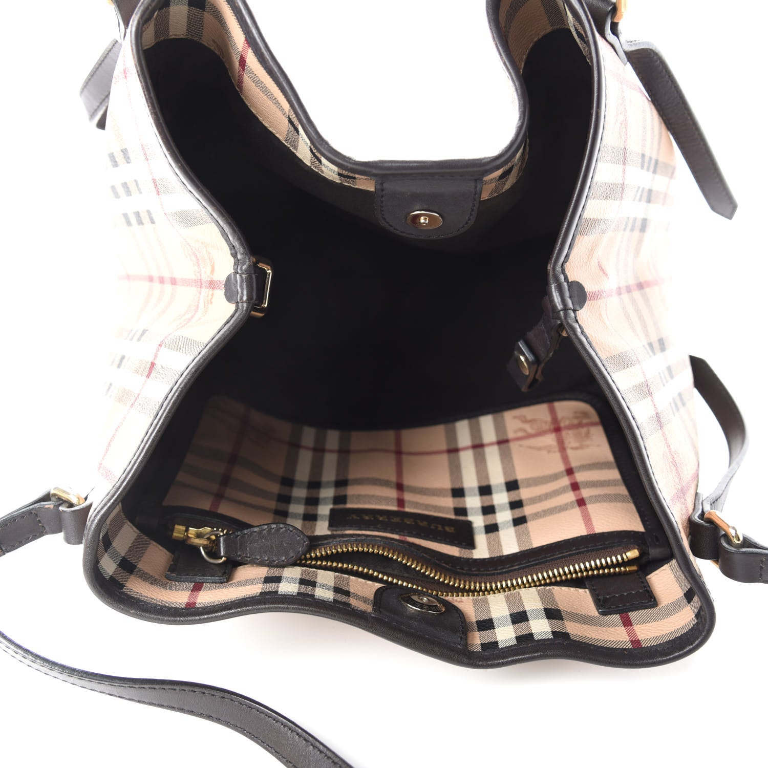Burberry Haymarket Check Large Canterbury Tote Chocolate 5 of 16