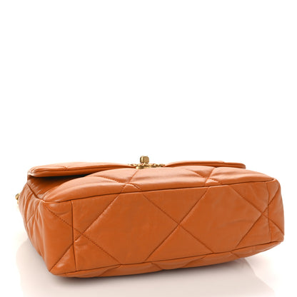 Chanel Lambskin Quilted Large Chanel 19 Flap Light Brown 4 of 9