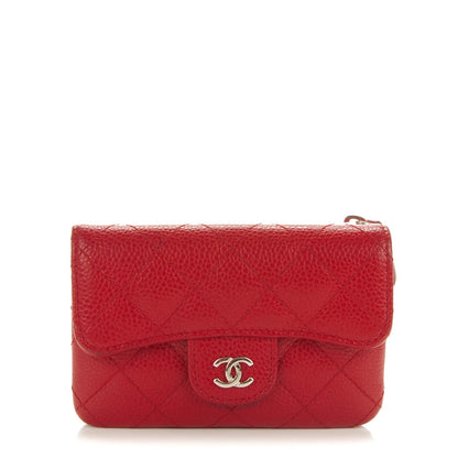 Chanel Caviar Quilted Coin Purse Red 1 of 8