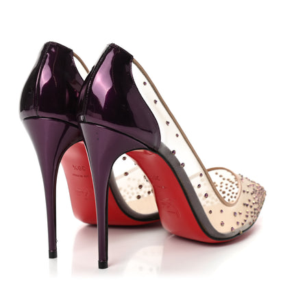 Christian Louboutin Rete Specchio Crystal Strass Follies 100 Pumps 39.5 Version Cosmos 4 of 9