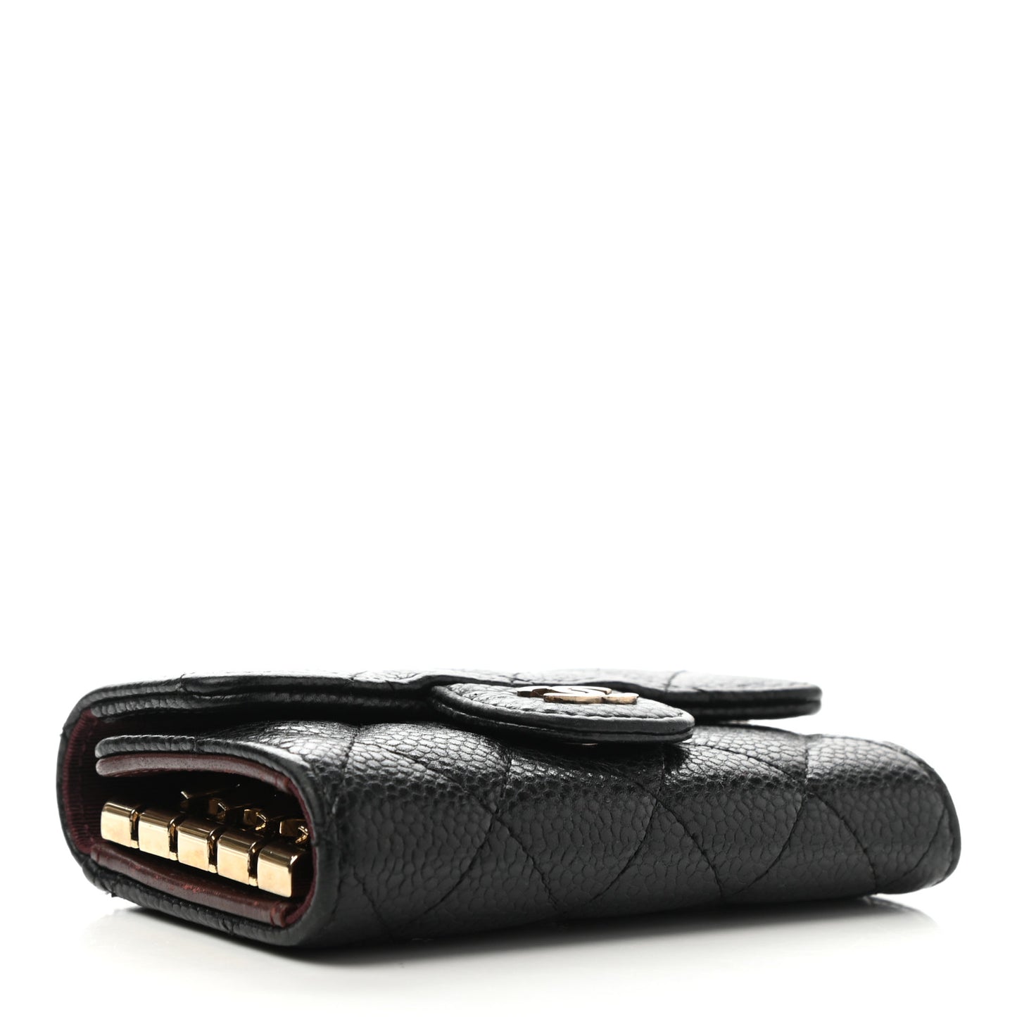 Caviar Quilted Classic 4 Key Holder Wallet Black