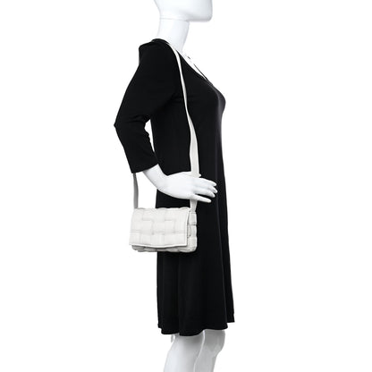 Bottega Veneta Lambskin Maxi Intreccio Padded Small Cassette Crossbody Bag White 2 of 10