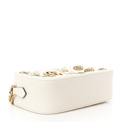 Gucci Calfskin Matelasse Animal Studs Small GG Marmont Chain Shoulder Bag White 4 of 10