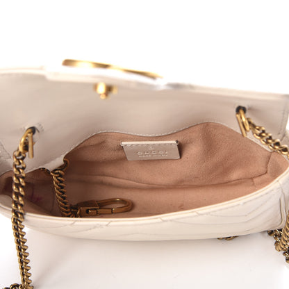 Gucci Calfskin Matelasse Super Mini GG Marmont Shoulder Bag White 12 of 14