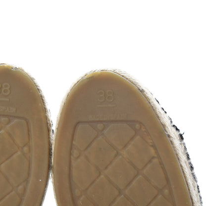 Chanel Tweed Velvet CC Espadrilles 38 Grey Black 6 of 11
