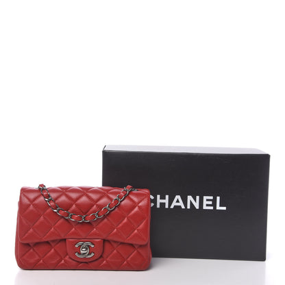 Chanel Lambskin Quilted Mini Rectangular Flap Red 11 of 11