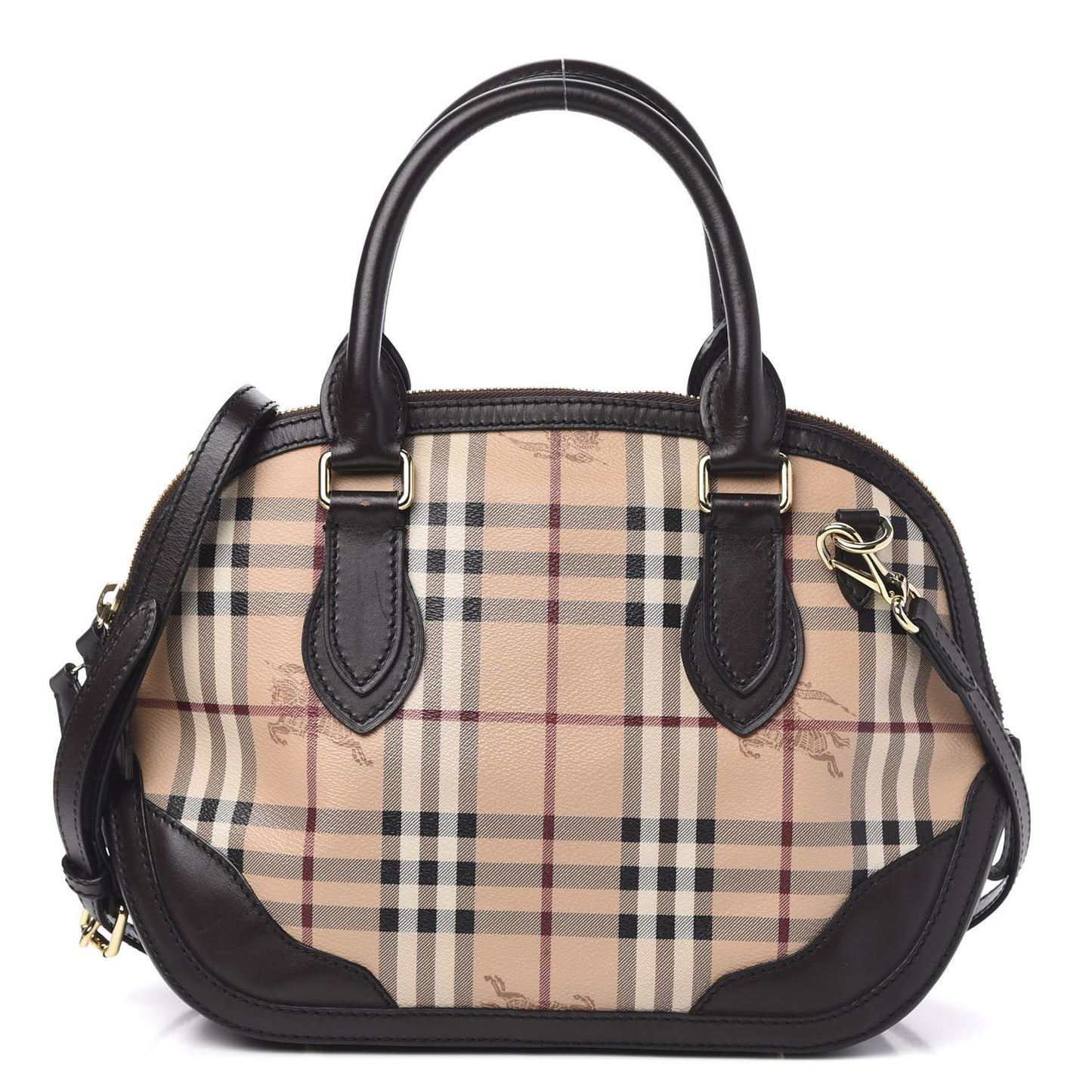 Haymarket Check Small Orchard Bowling Bag Chocolate