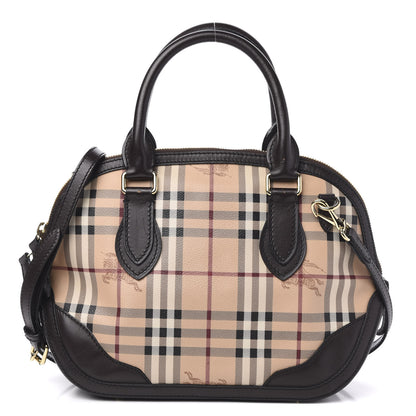 Burberry Haymarket Check Small Orchard Bowling Bag Chocolate 1 of 13
