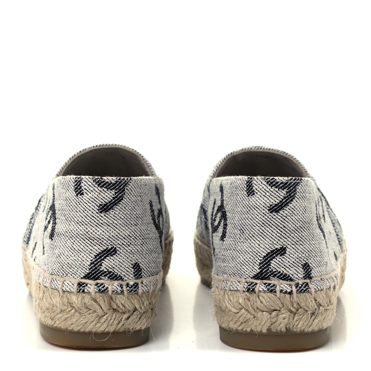 Cotton Jacquard Grosgrain CC Print Espadrilles 36 Grey Black