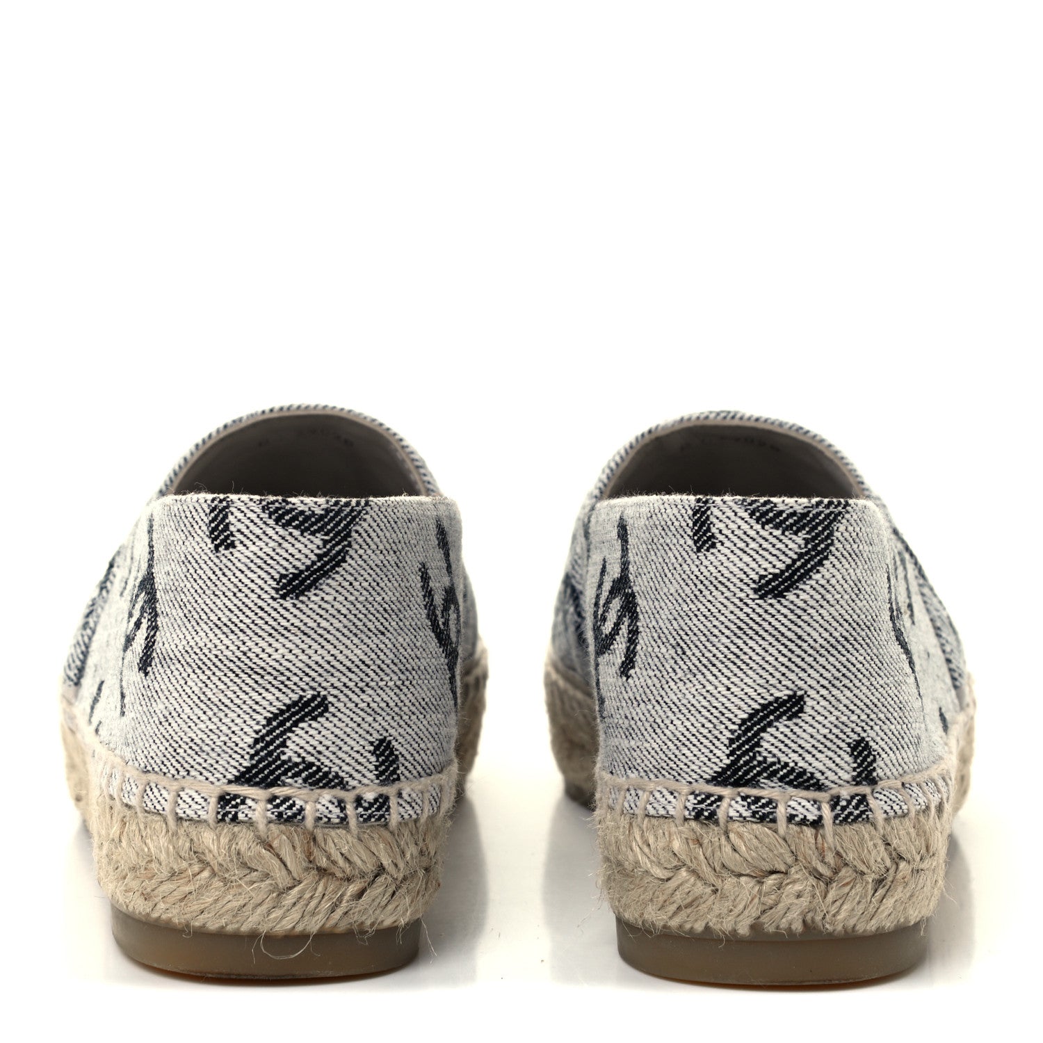 Chanel Cotton Jacquard Grosgrain CC Print Espadrilles 36 Grey Black 6 of 13