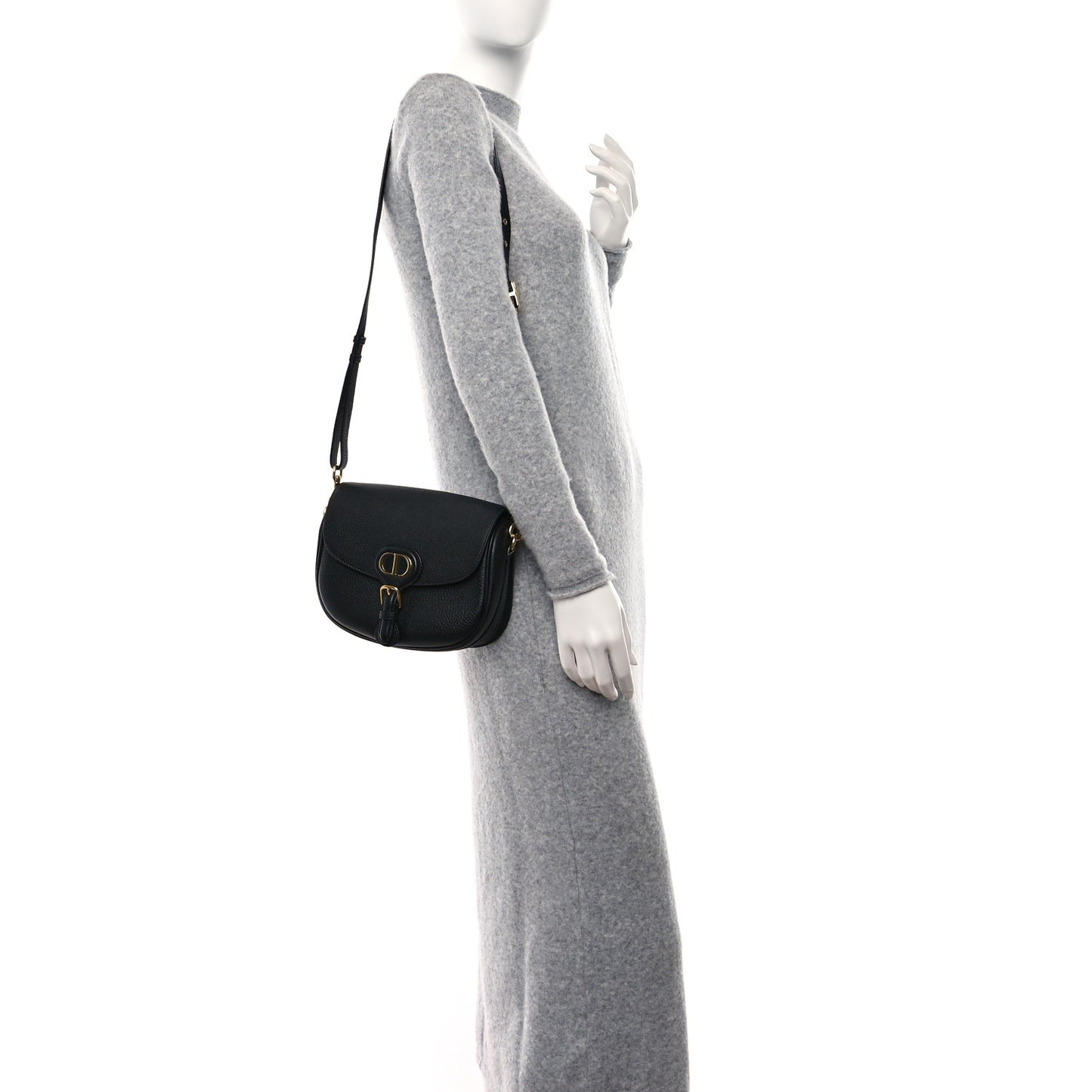 Grained Calfskin Medium Bobby Flap Black