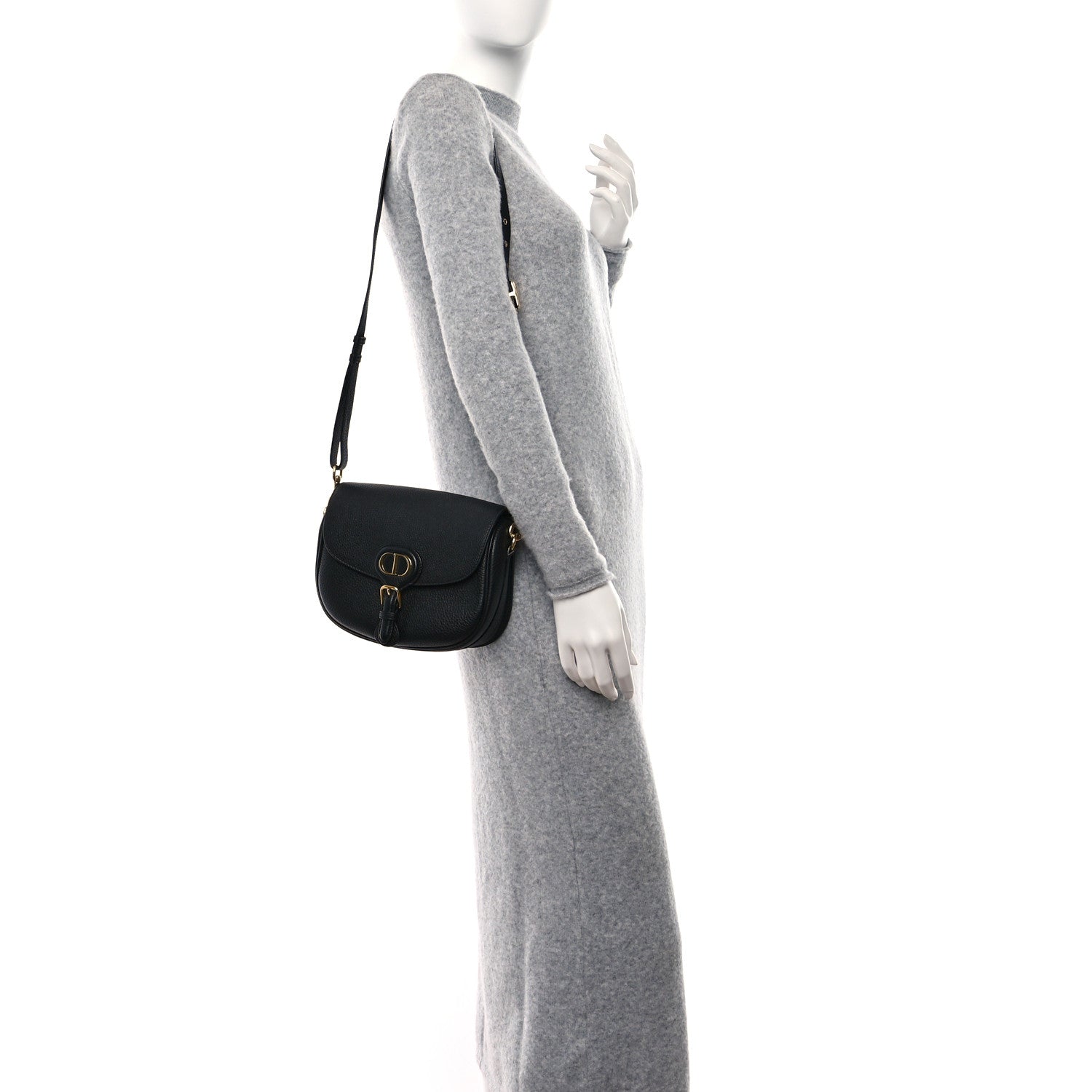 Christian Dior Grained Calfskin Medium Bobby Flap Black 2 of 9