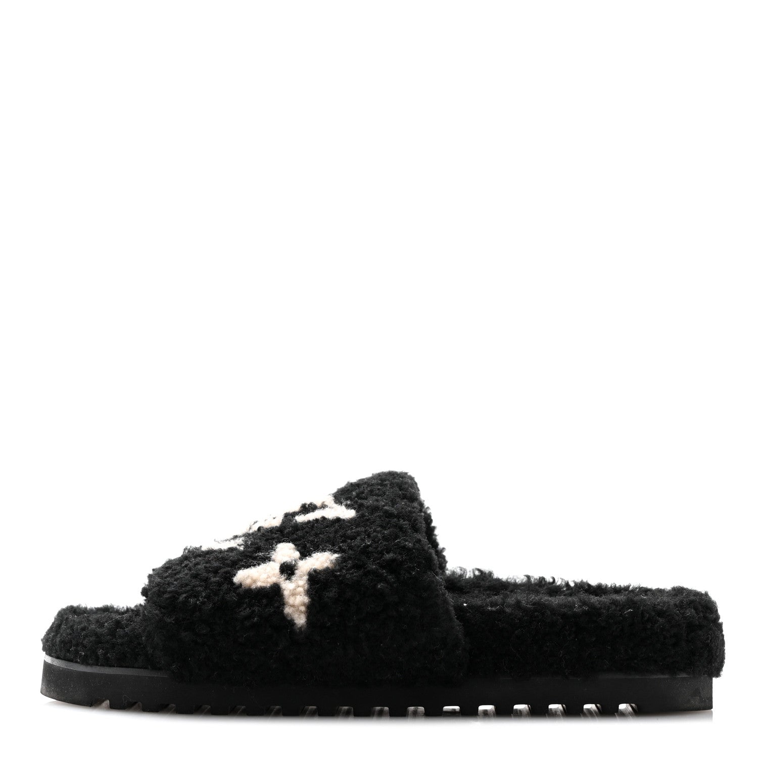 Louis Vuitton Shearling Monogram Giant Paseo Flat Comfort Mule 40 Black 1 of 9