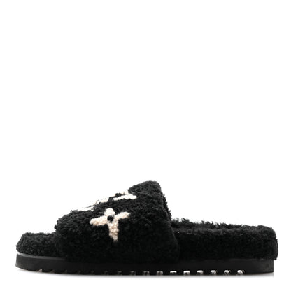 Louis Vuitton Shearling Monogram Giant Paseo Flat Comfort Mule 40 Black 1 of 9