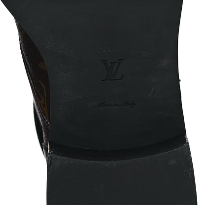 Louis Vuitton Calfskin Monogram Wonderland Flat Ranger Boots 41 Black 7 of 10