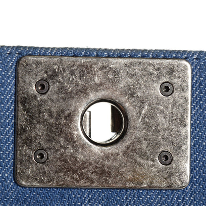 Chanel Denim Chevron Medium Boy Flap Blue 8 of 8