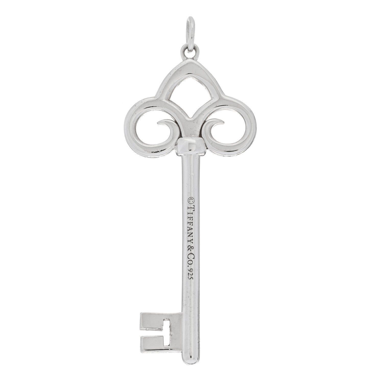 Tiffany Sterling Silver Fleur De Lis Key Pendant 3 of 3