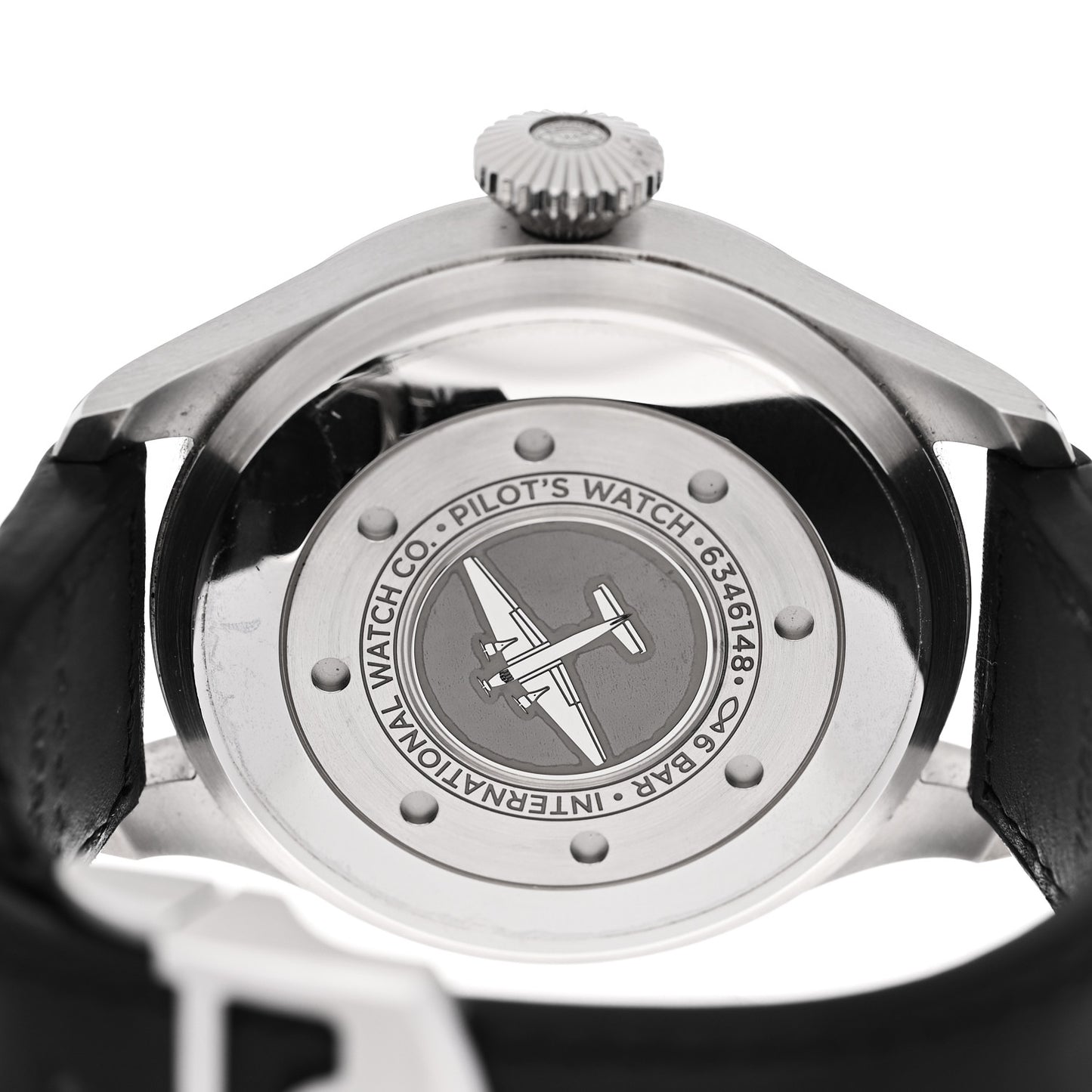 Stainless Steel Calfskin 46mm Schaffhausen Pilot Automatic Watch Black IW501001