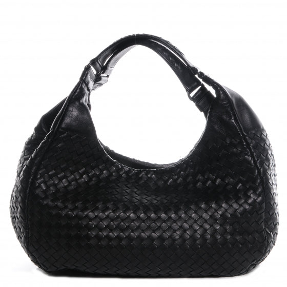 Nappa Intrecciato Medium Campana Nero Black