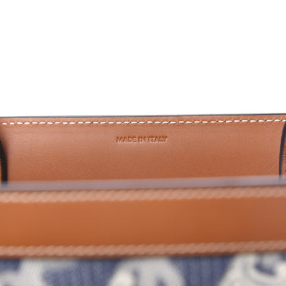 Celine Maillon Triomphe Canvas Calfskin Small Vertical Cabas Navy Tan 7 of 11