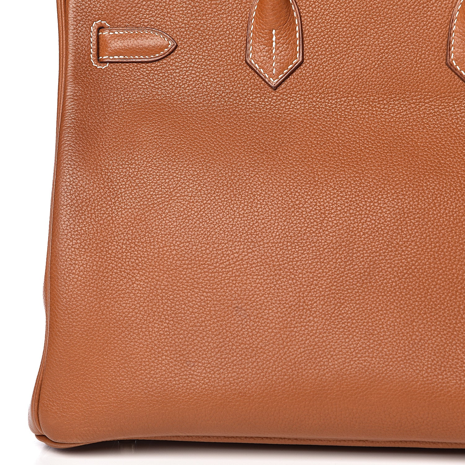 Hermes Natural Barenia Faubourg Birkin 35 Fauve 35 of 46